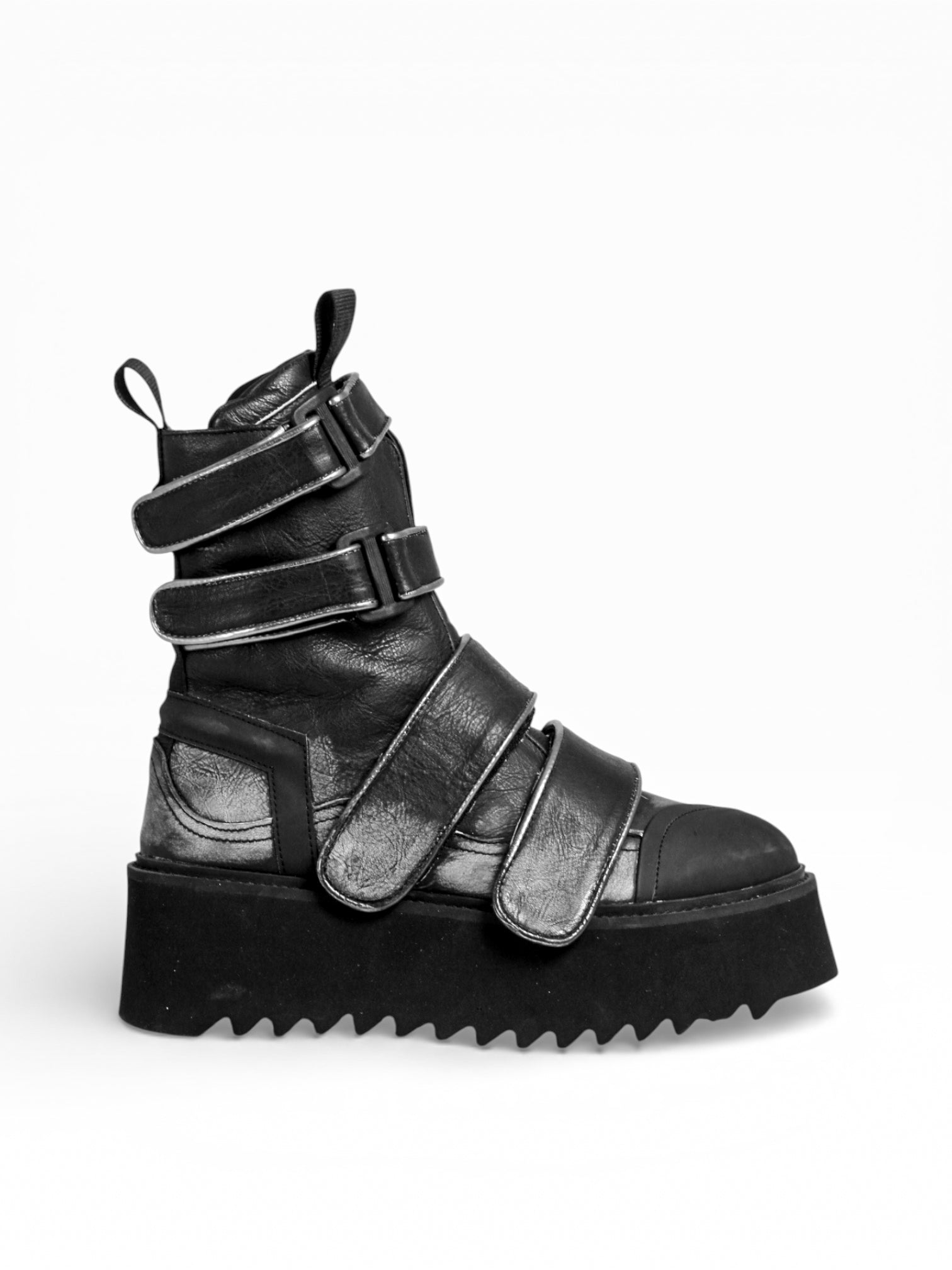 Bruno Bordese Black Mid-Calf Platform Zip Boots Woman – Bruno Bordese main image 4