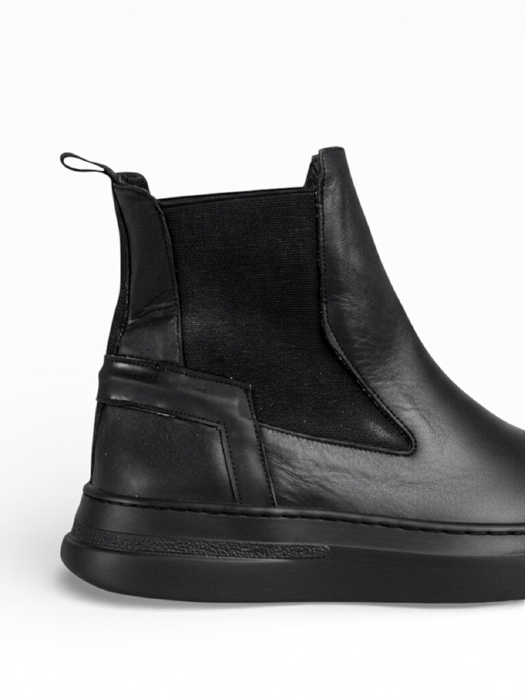 FLAYER BLACK LEATHER BLACK SOLE