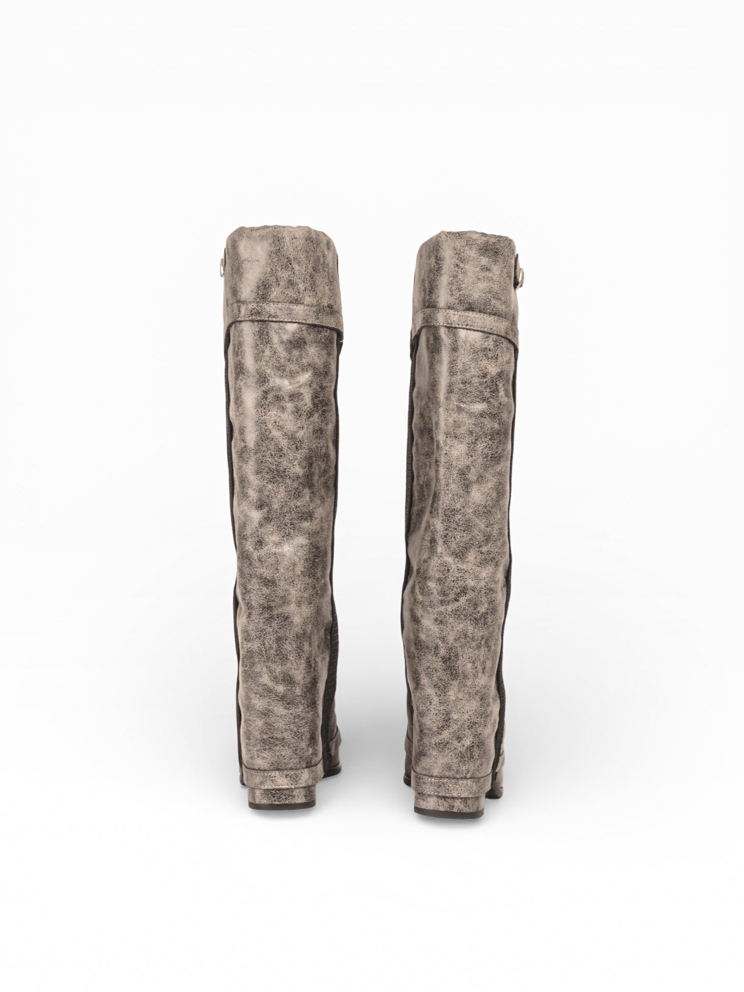 SERRA - Gris vintage leather black balck sole