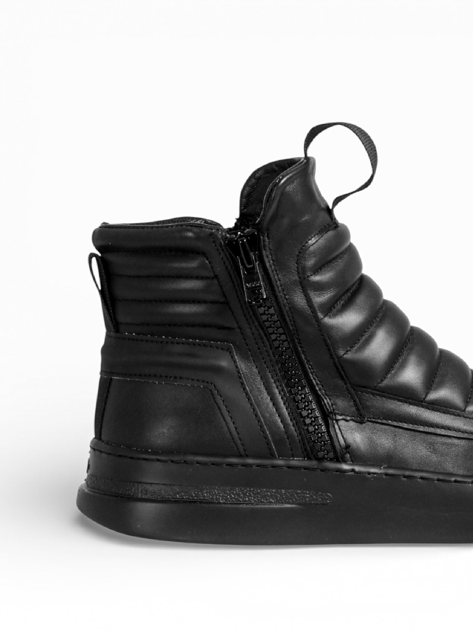 DAMPERZIP BLACK LEATHER BLACK SOLE