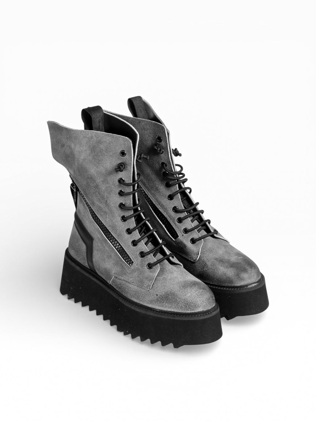 PAOLA GRIS VINTAGE LEATHER BLACK SOLE