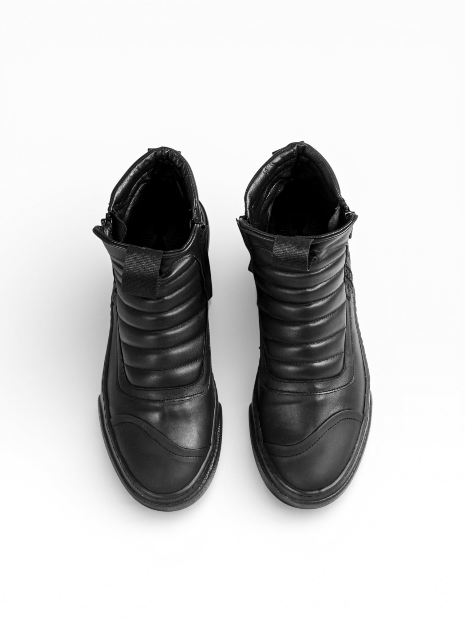 DAMPERZIP - Black leather black sole