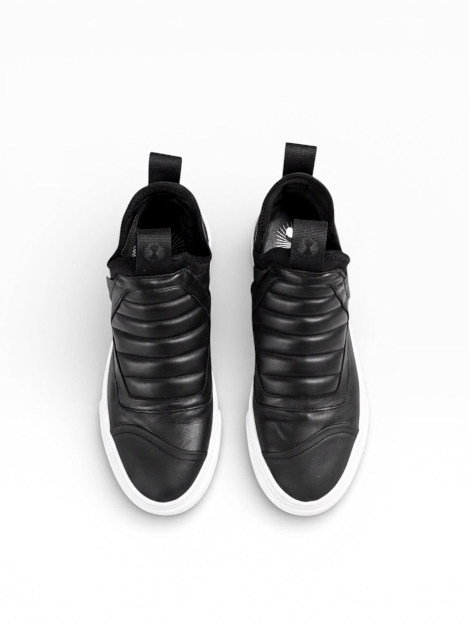 DAMPER - Black leather white sole