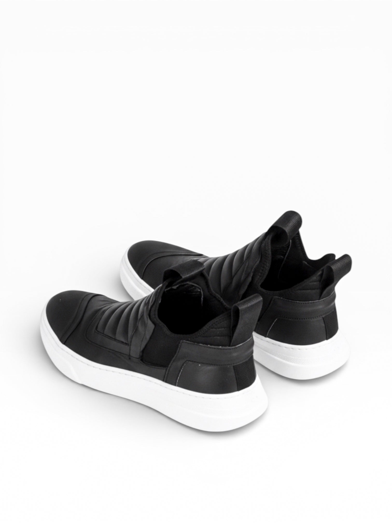 DAMPER - Black leather white sole