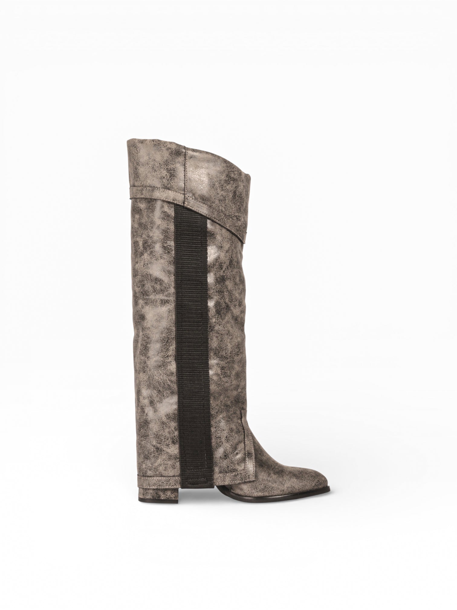 SERRA - Gris vintage leather black balck sole