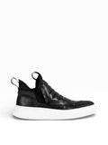DAMPER - Black leather white sole
