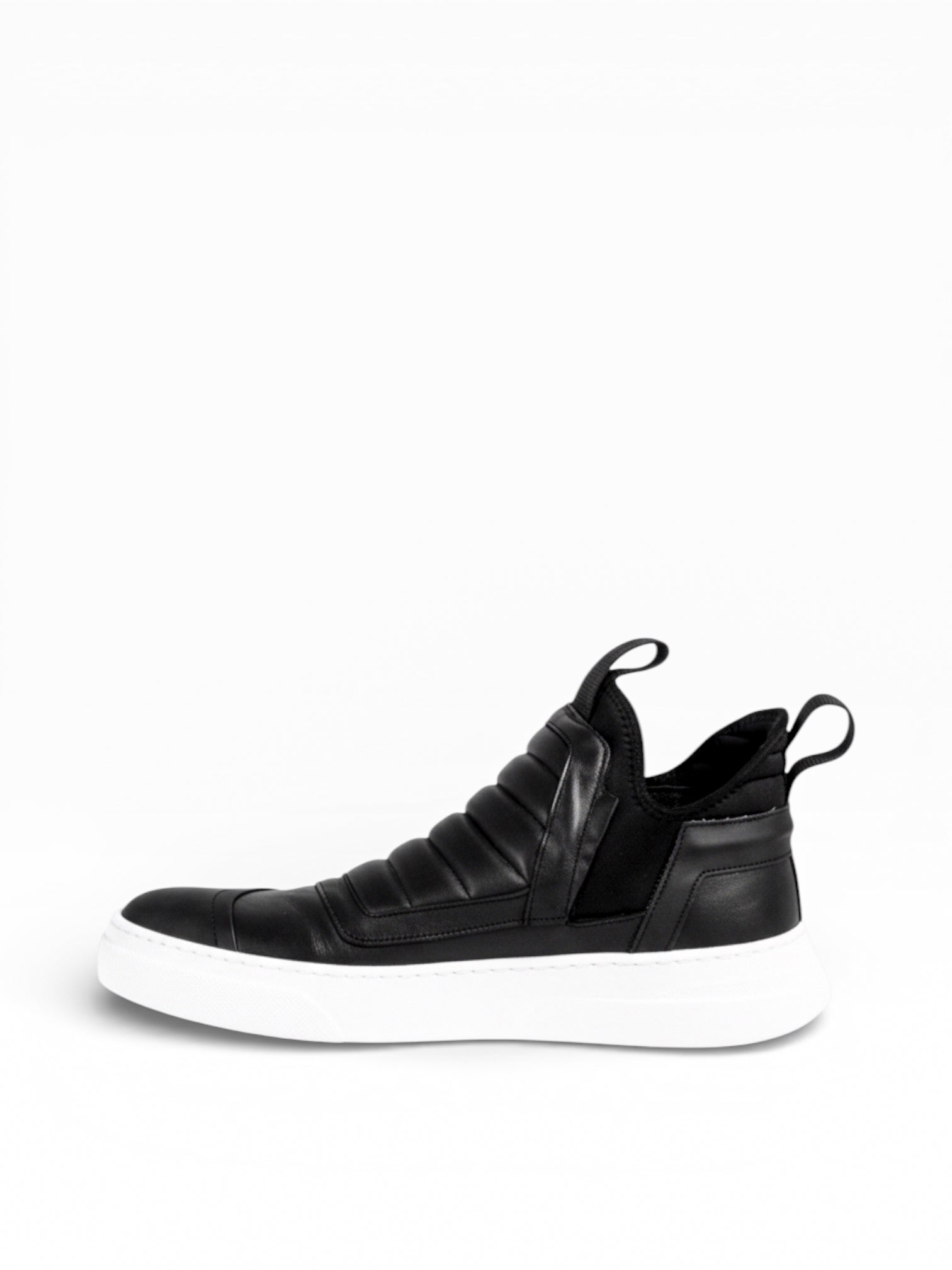 DAMPER - Black leather white sole
