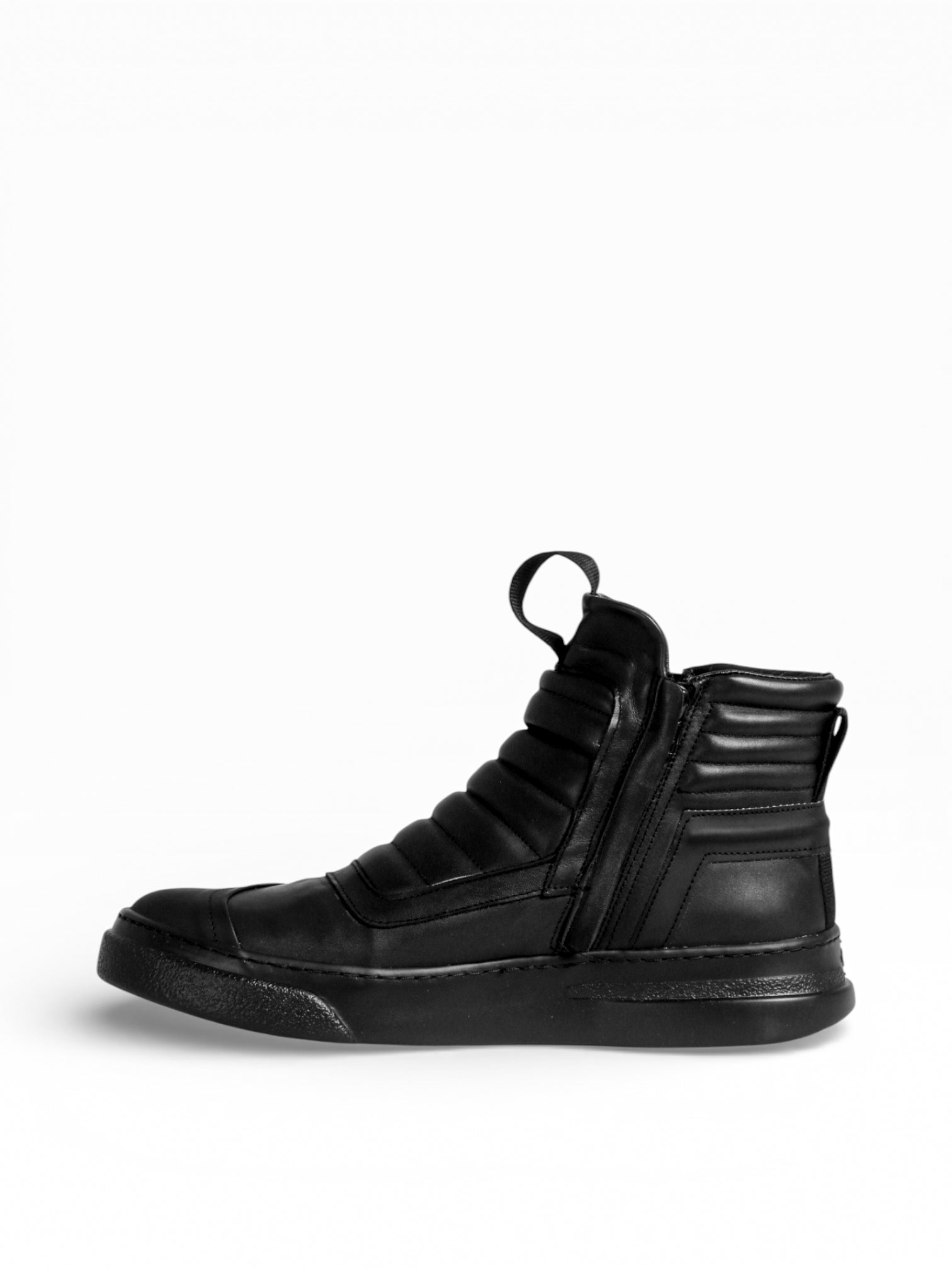 Stivaletto donna pelle nera doppia zip imbottito - DAMPERZIP