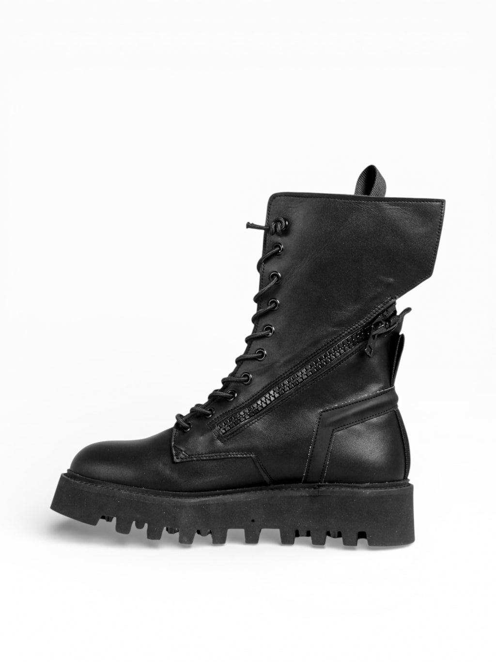 OLYMPE - Black leather black sole