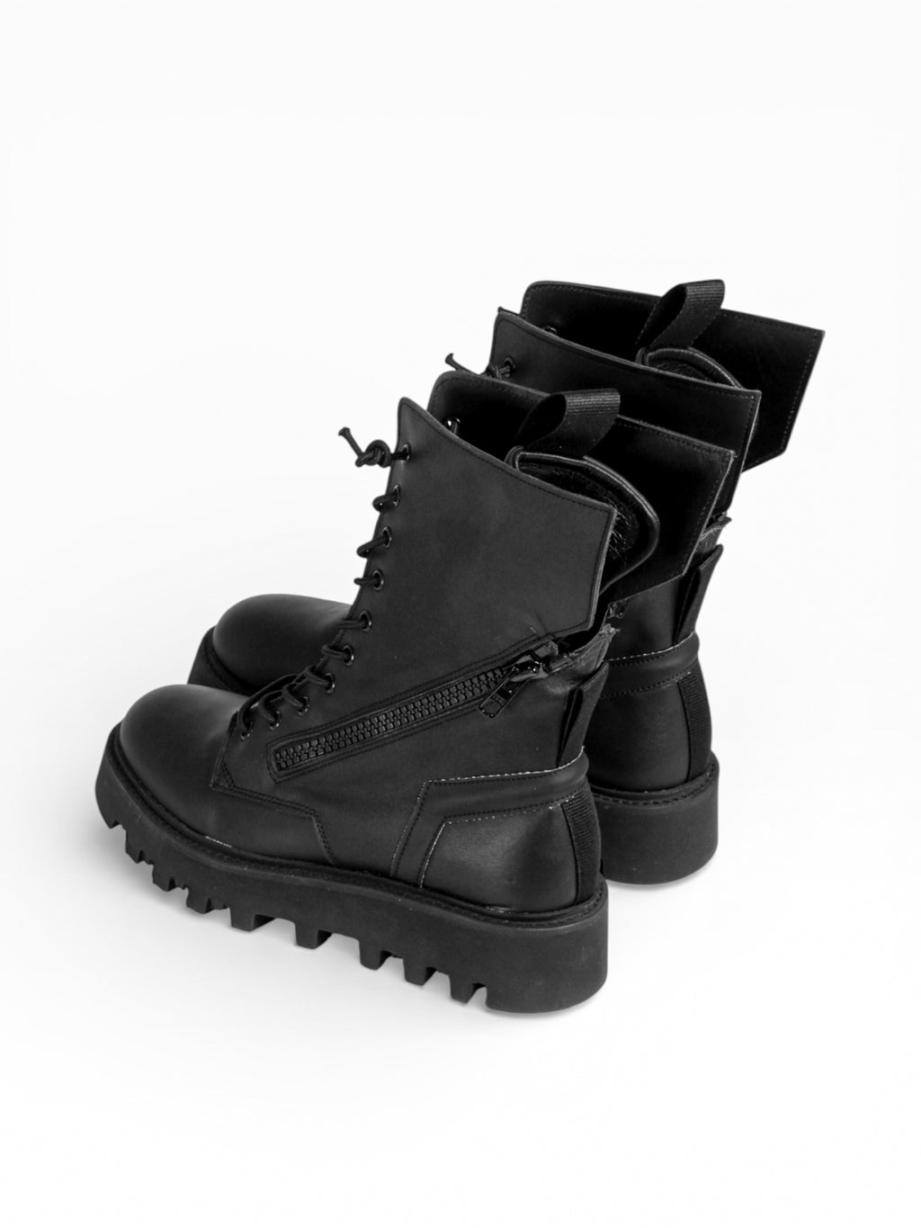 OLYMPE - Black leather black sole