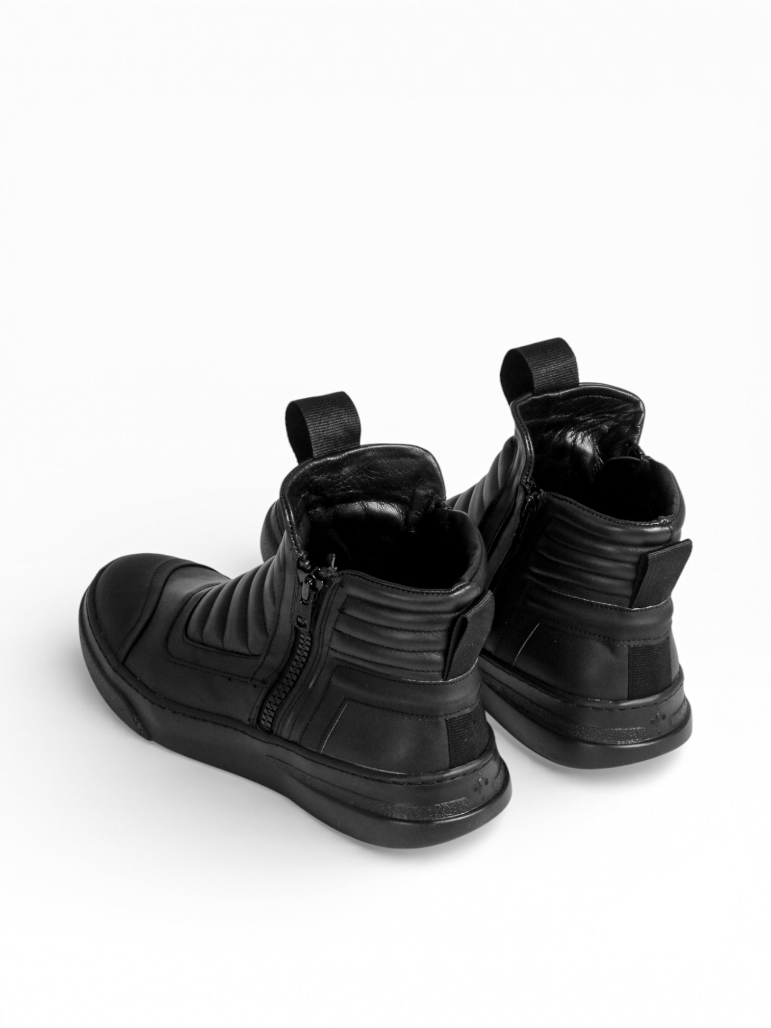 DAMPERZIP - Black leather black sole