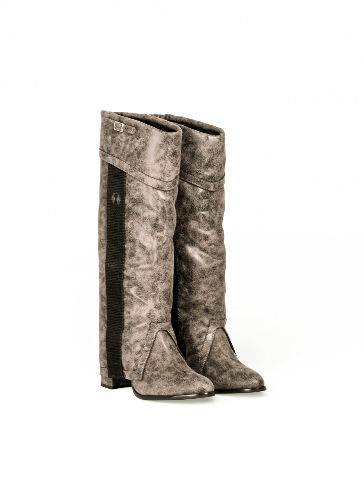 SERRA - Gris vintage leather black balck sole