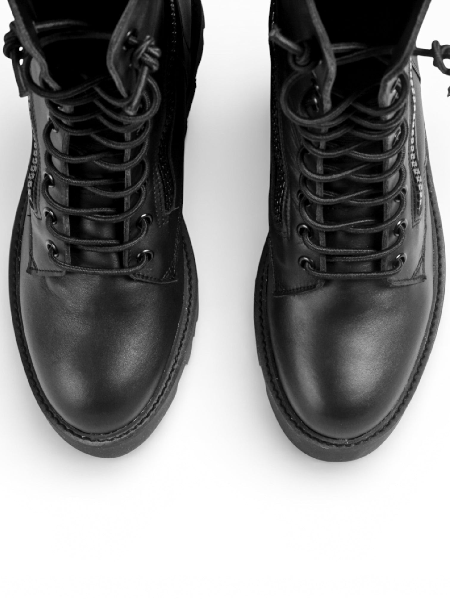 OLYMPE - Black leather black sole