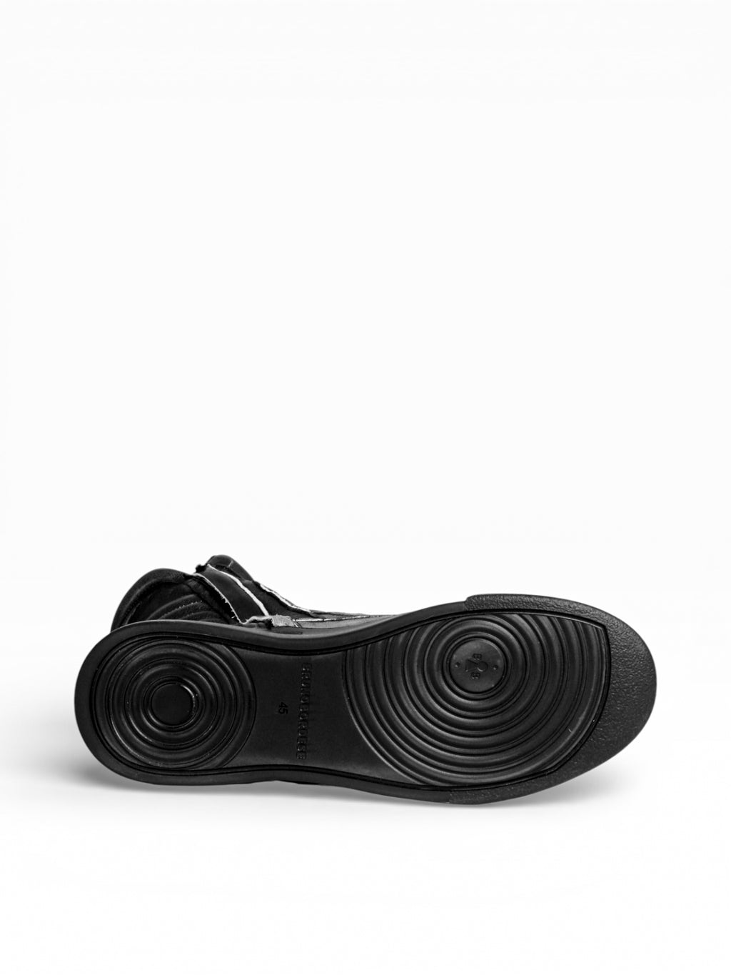 Sneaker Herrenstiefel aus schwarzem Leder mit doppeltem Reißverschluss und schwarzem Boden - MOTO