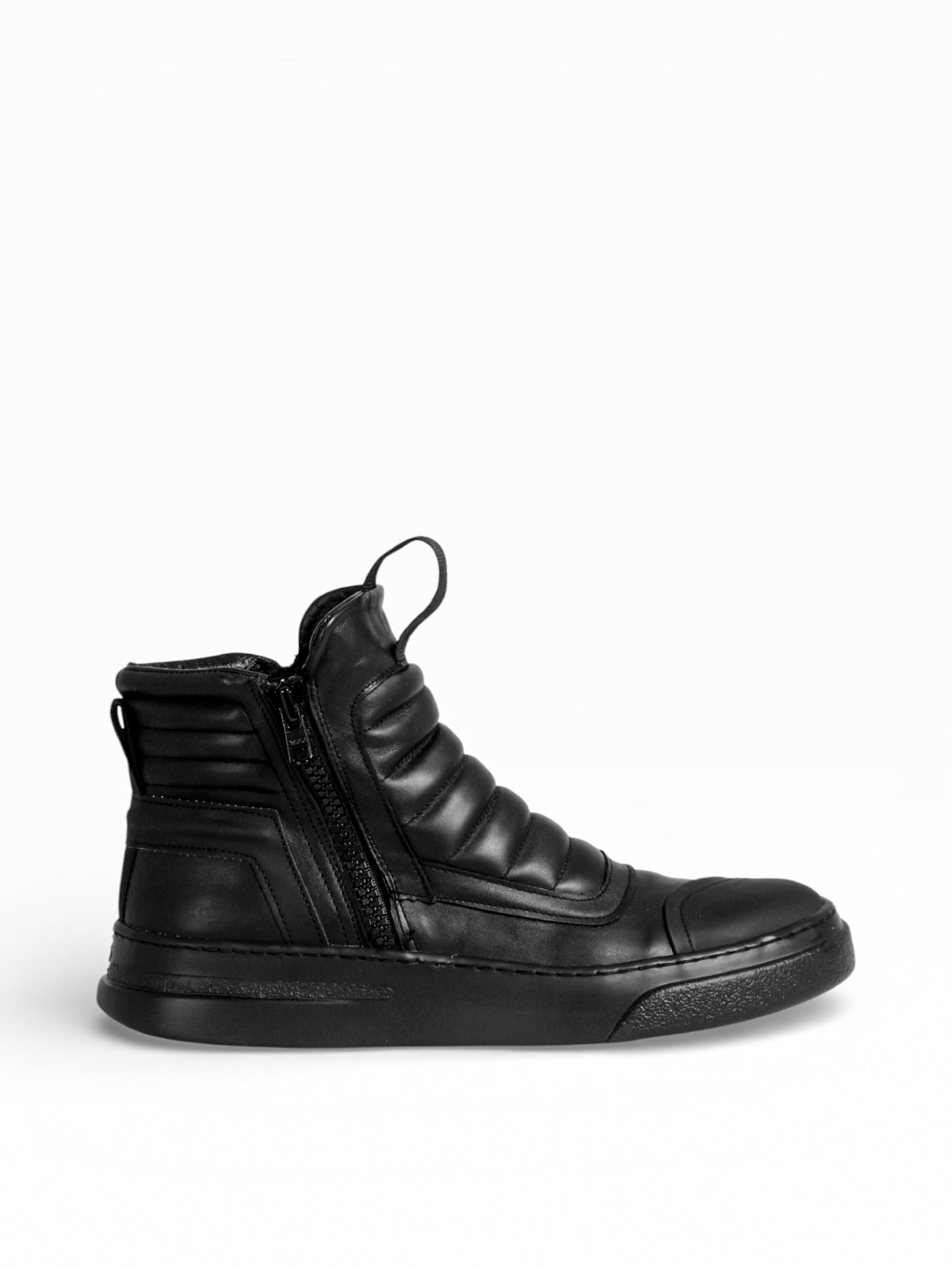 DAMPERZIP - Black leather black sole