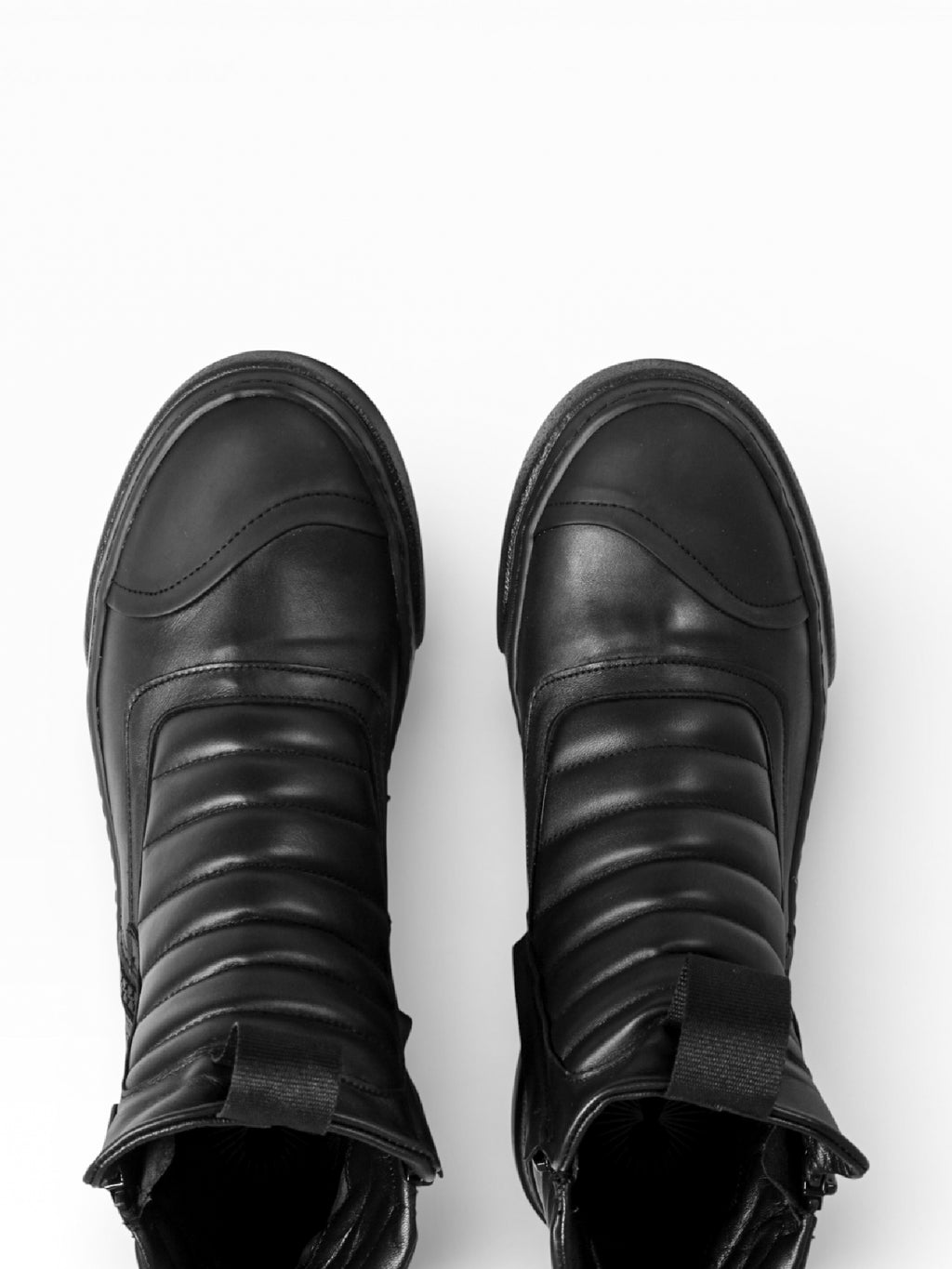 DAMPERZIP - Black leather black sole