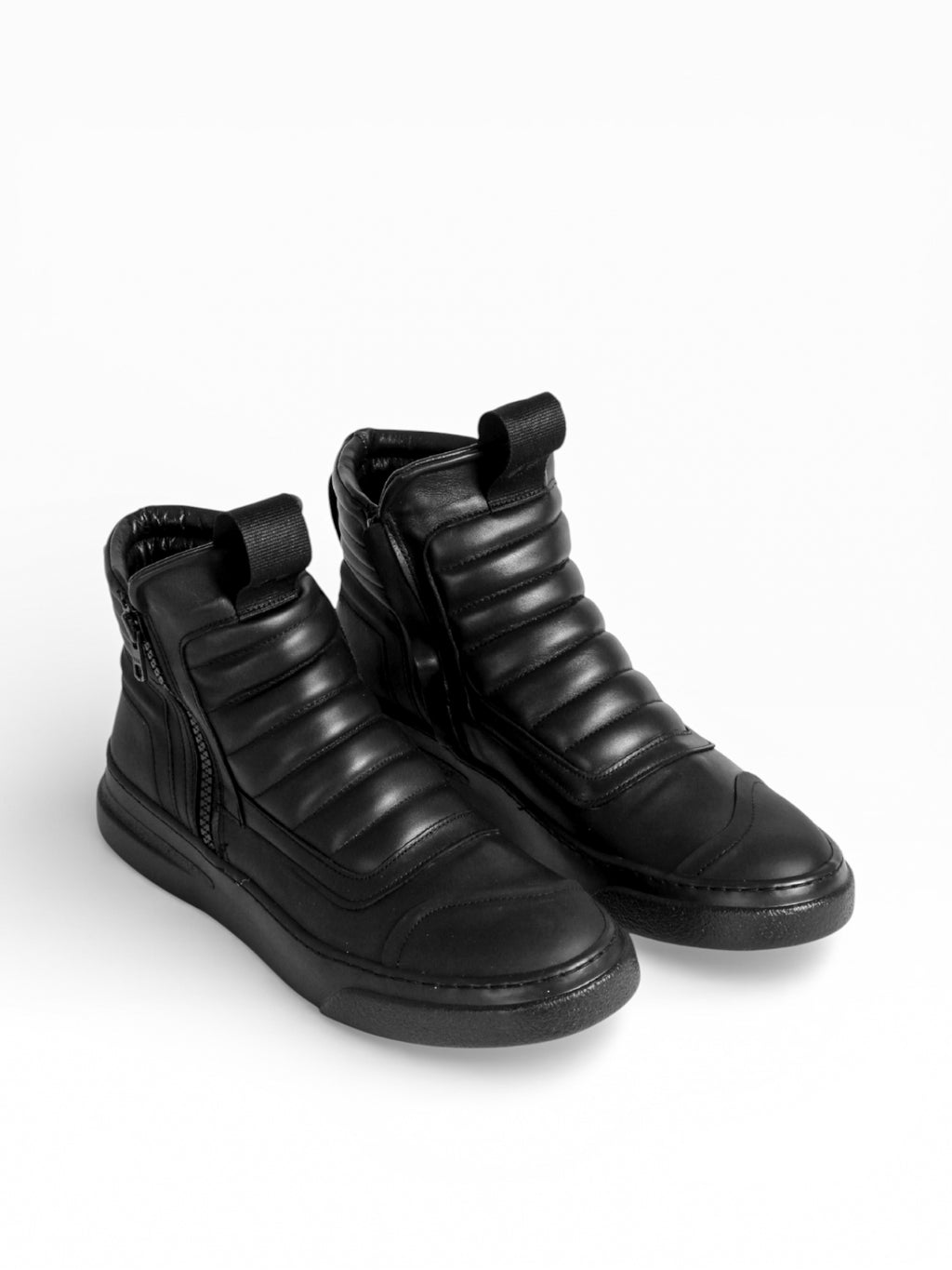 DAMPERZIP - Black leather black sole