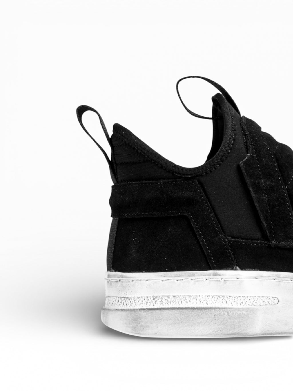 DAMPER WASHED BLACK SUEDE WHITE SOLE