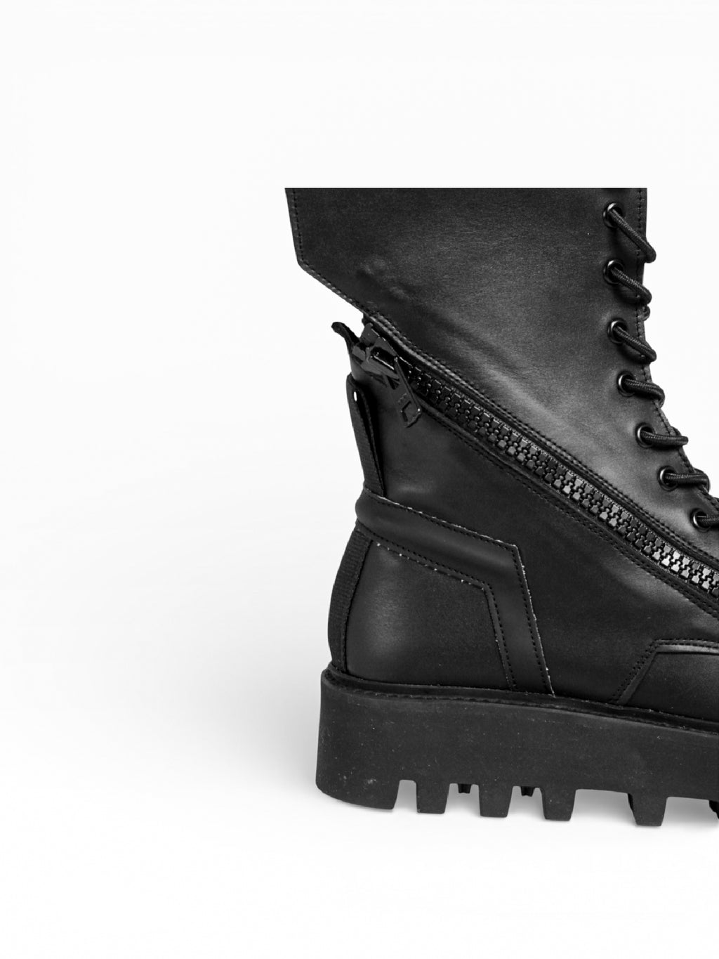 OLYMPE - Black leather black sole