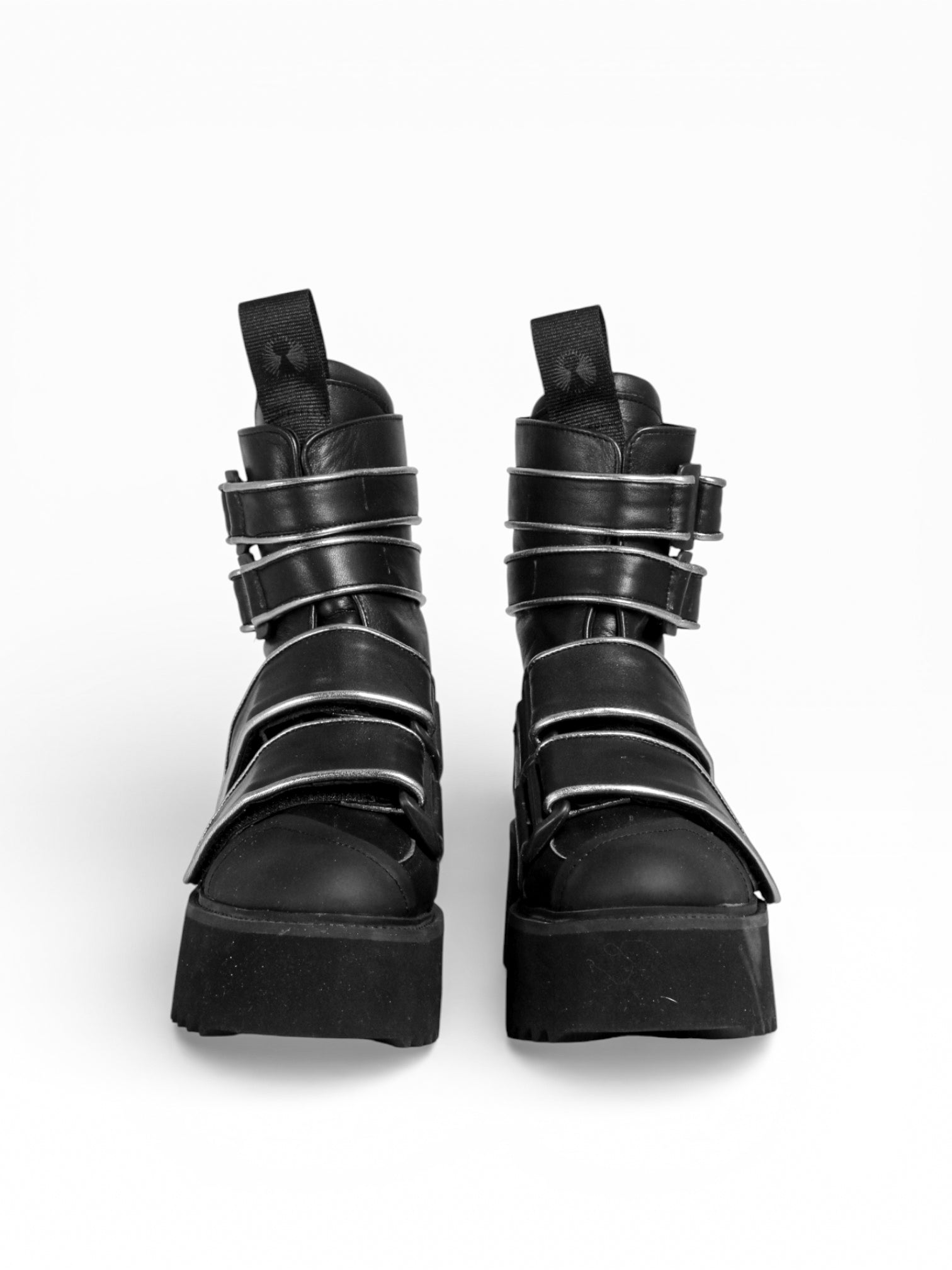 BURNING - Black leather black sole