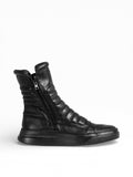 MOTO - Black leather black sole