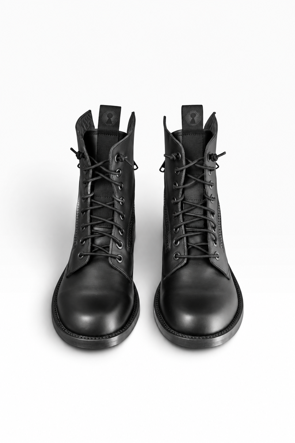 BIC CUOIO – Men’s black leather mid boots with double zip and leather sole