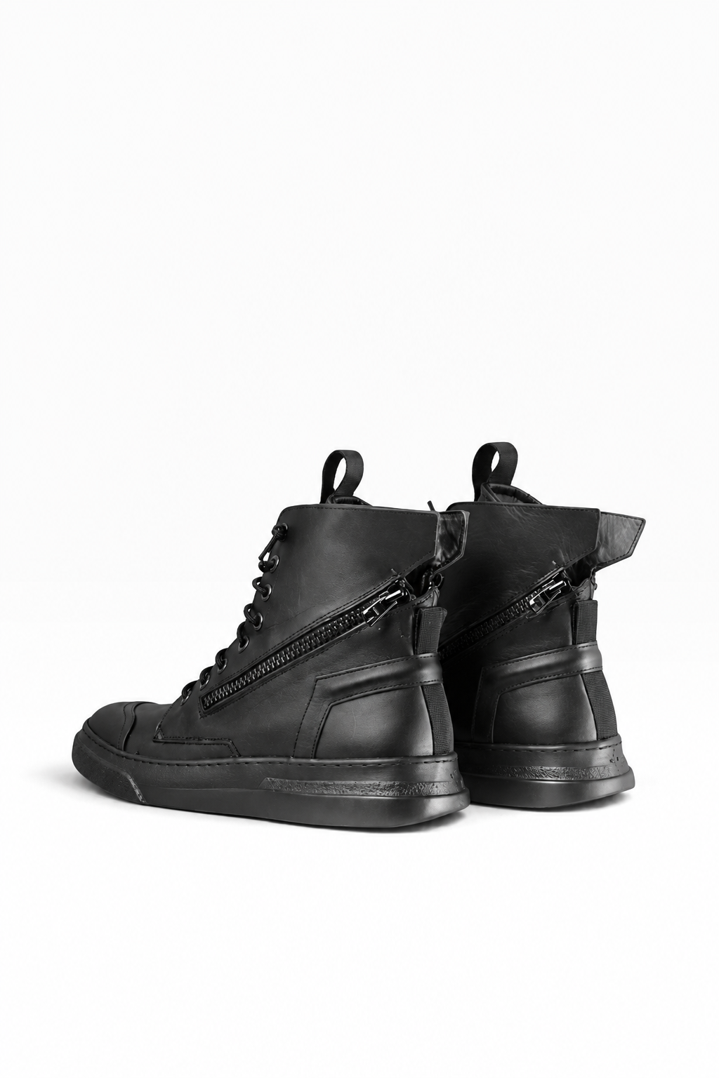 BREAK – Stivaletto uomo in pelle nera con doppia zip