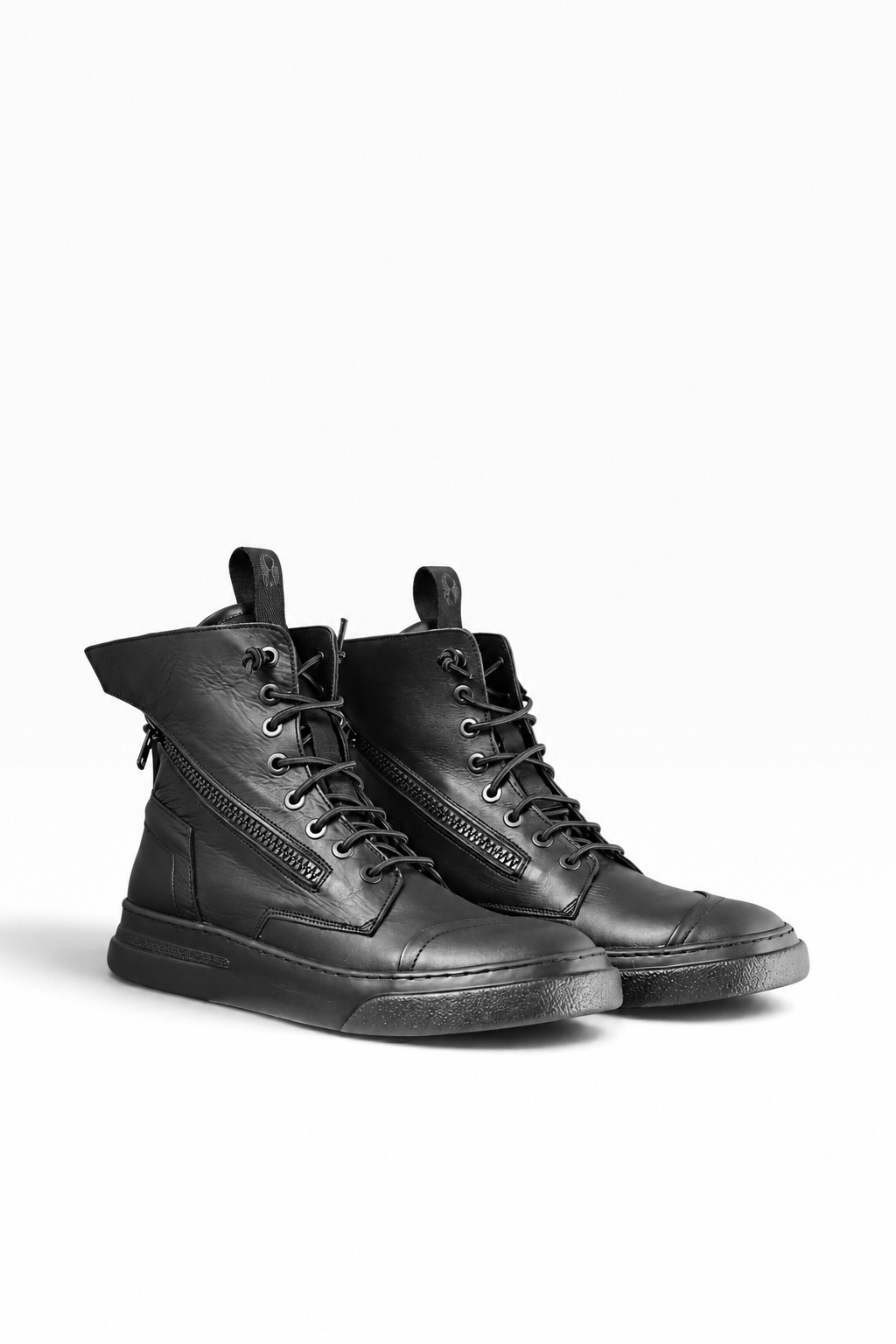 BREAK – Stivaletto uomo in pelle nera con doppia zip