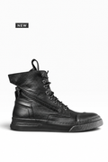 BREAK – Stivaletto uomo in pelle nera con doppia zip