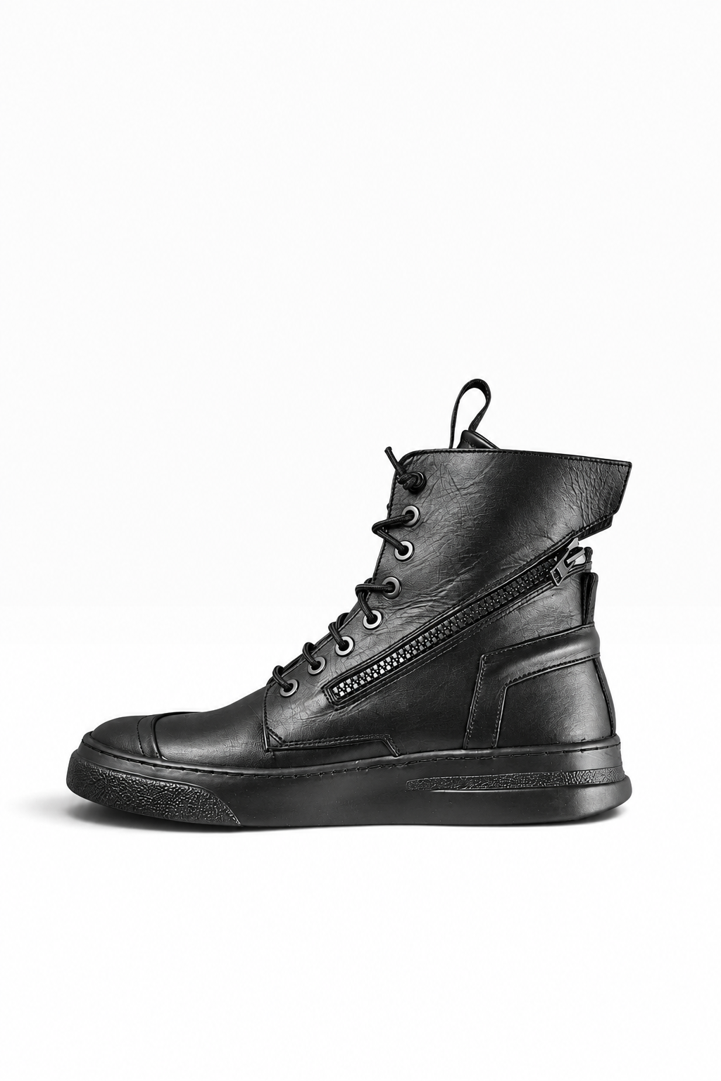 BREAK – Stivaletto uomo in pelle nera con doppia zip