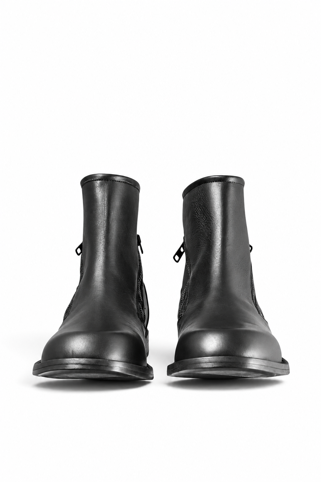 BULK – Schwarzer Lederstiefel mit Ledersohle