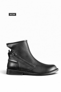 BULK – Schwarzer Lederstiefel mit Ledersohle