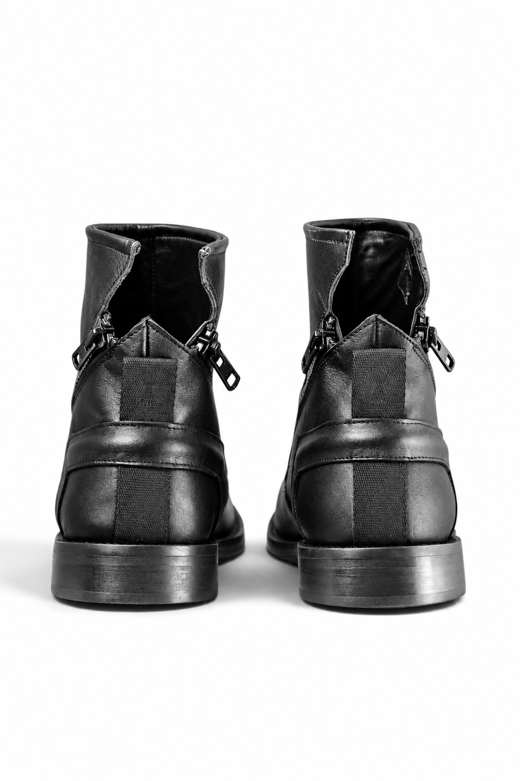 BULK – Schwarzer Lederstiefel mit Ledersohle
