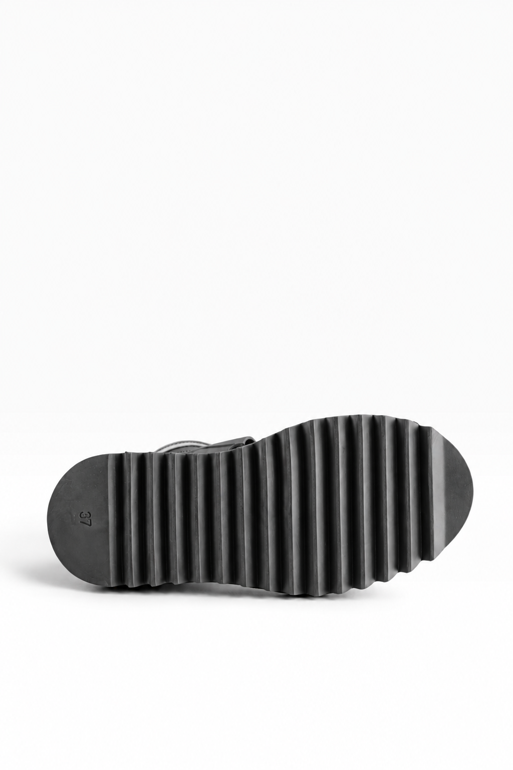 BURNING - Stivale pelle nera velcri platform