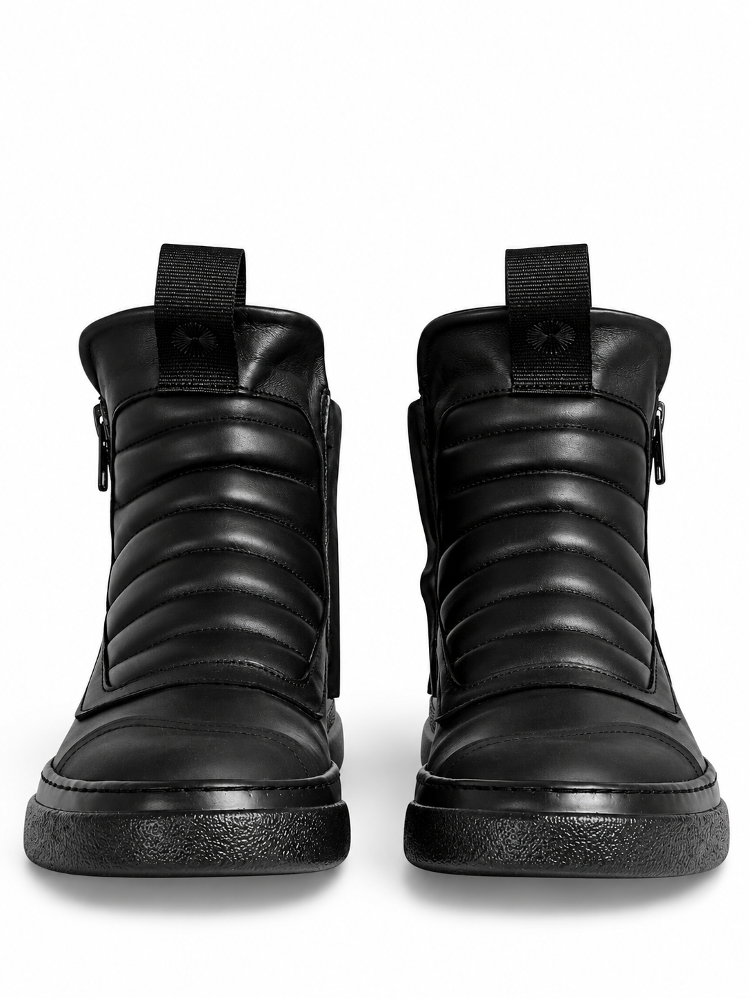 DAMPERZIP  Sneaker uomo pelle nera fondo nero