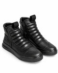 DAMPERZIP  Sneaker uomo pelle nera fondo nero