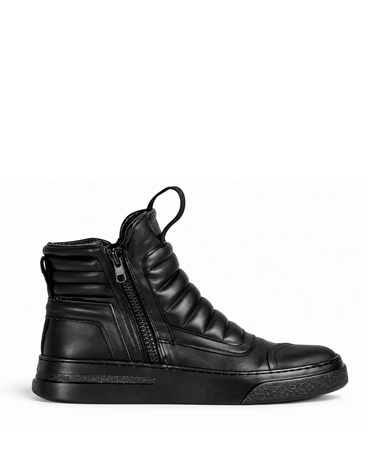 Stivaletto donna pelle nera doppia zip imbottito - DAMPERZIP