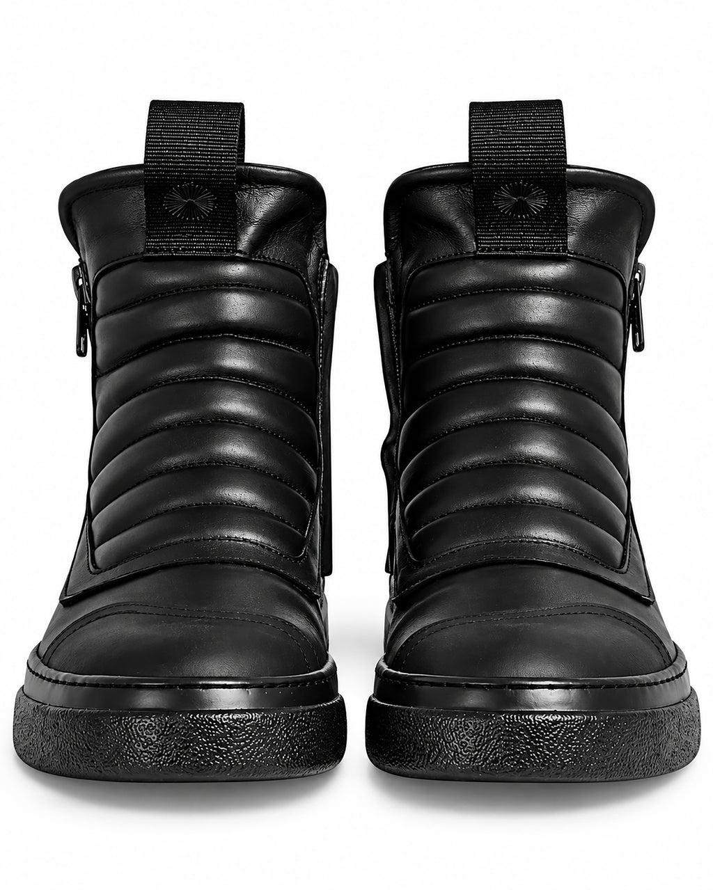 DAMPERZIP  Sneaker uomo pelle nera fondo nero