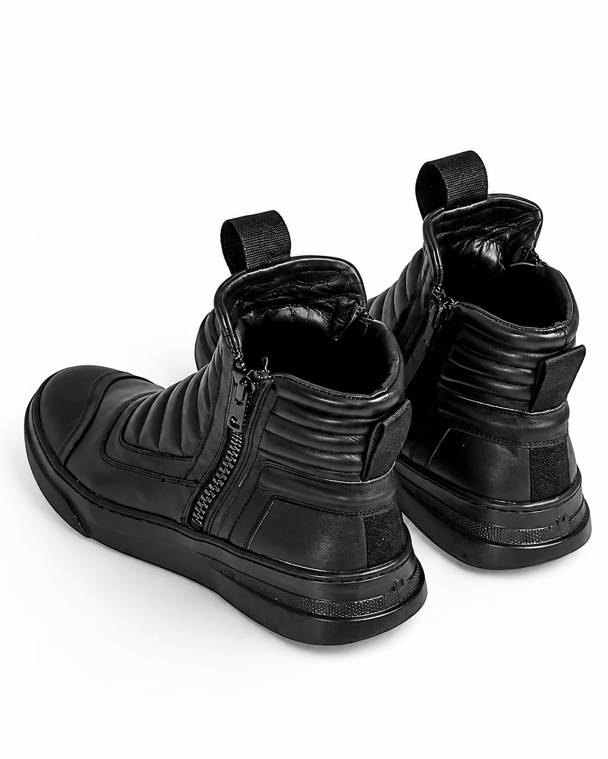 Stivaletto donna pelle nera doppia zip imbottito - DAMPERZIP