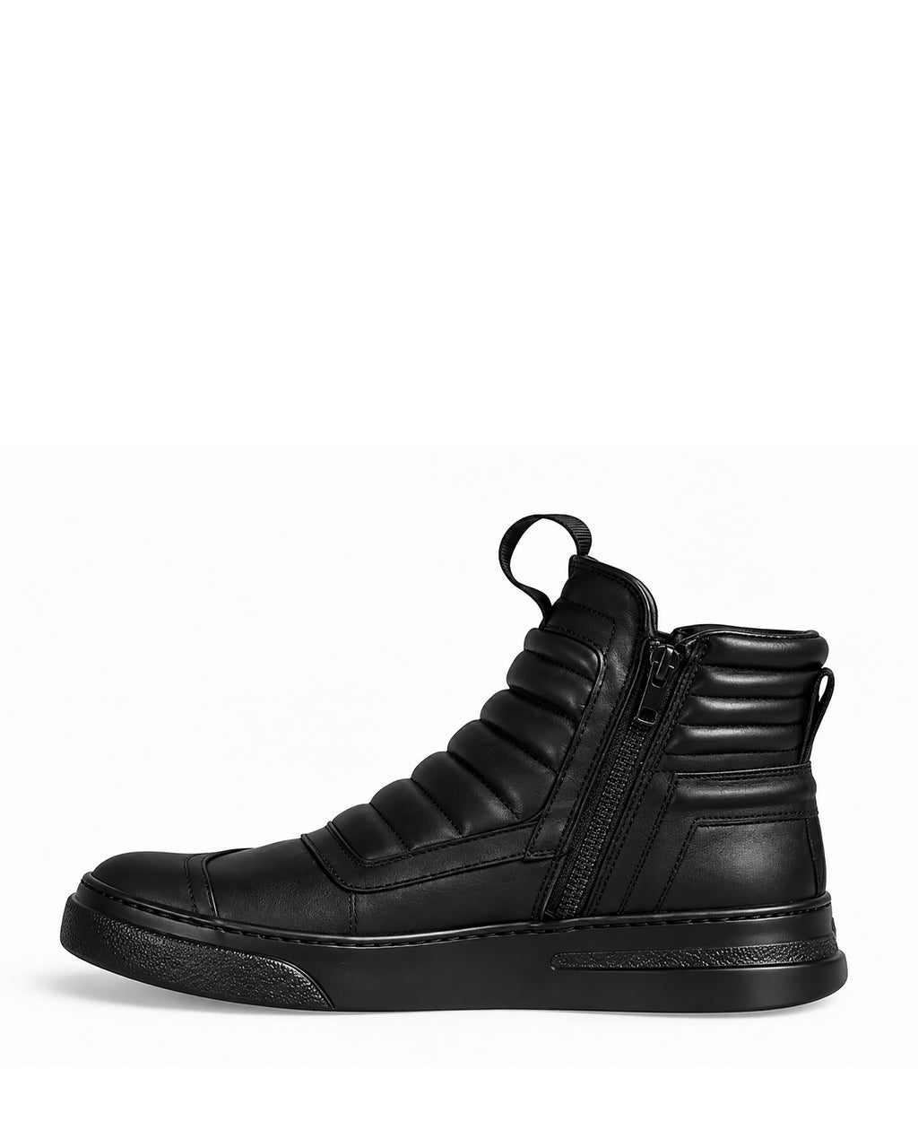 DAMPERZIP  Sneaker uomo pelle nera fondo nero