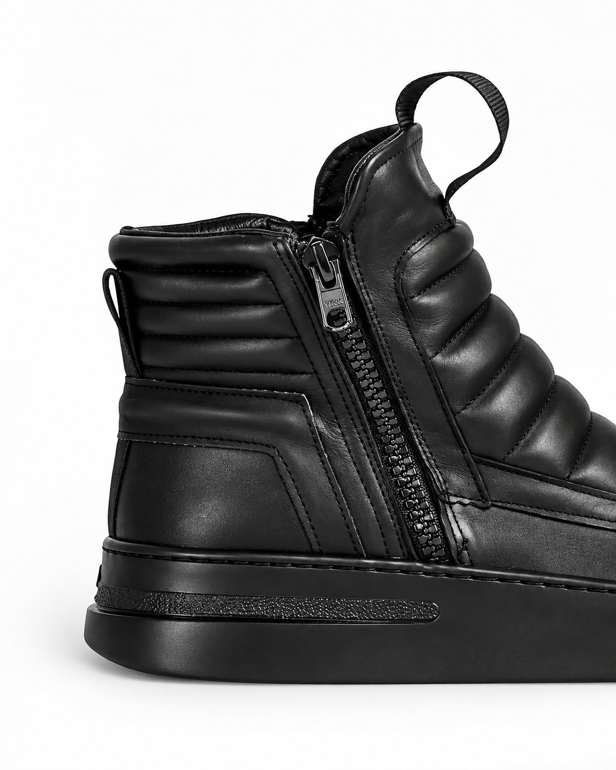 DAMPERZIP  Sneaker uomo pelle nera fondo nero