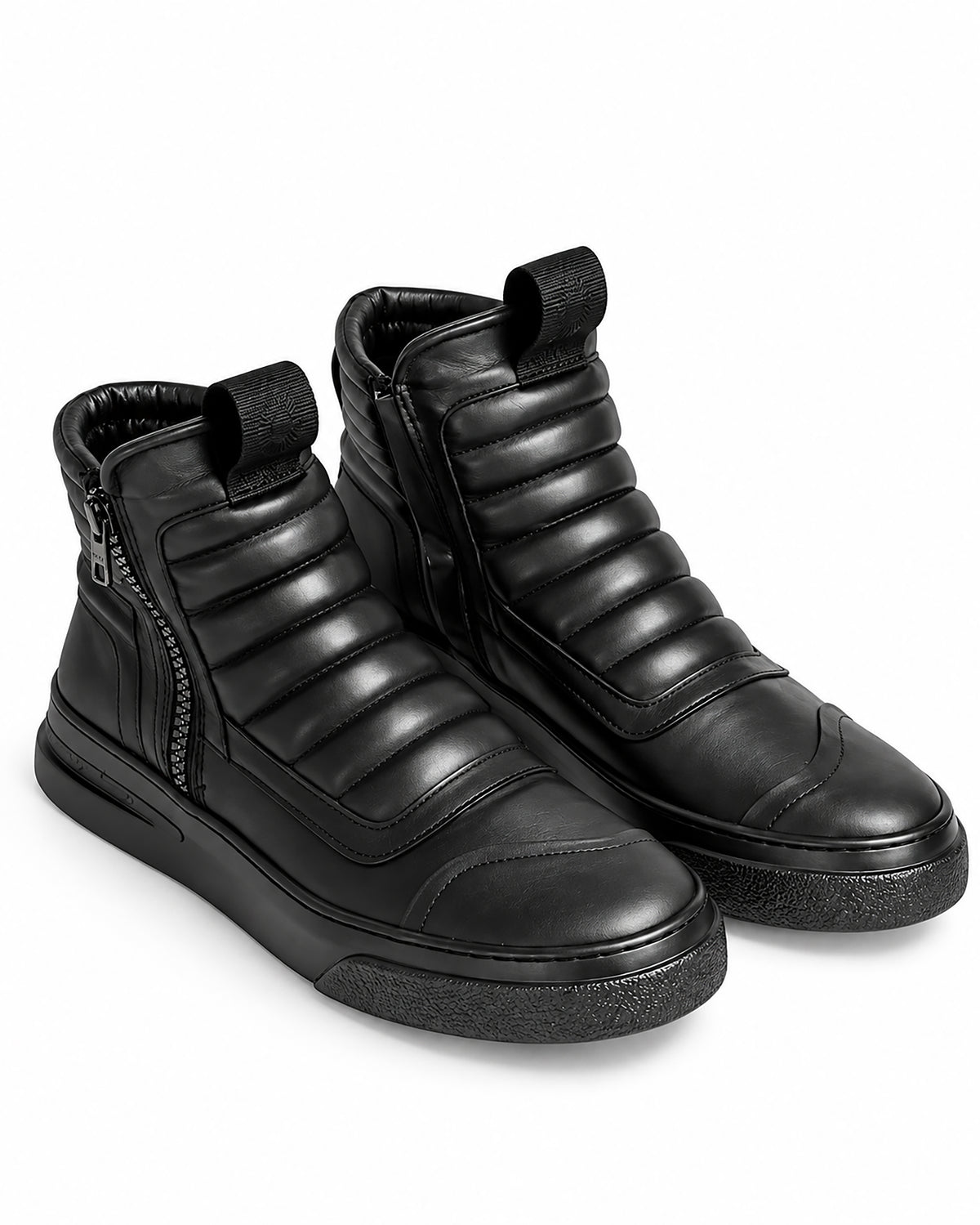 Stivaletto donna pelle nera doppia zip imbottito - DAMPERZIP