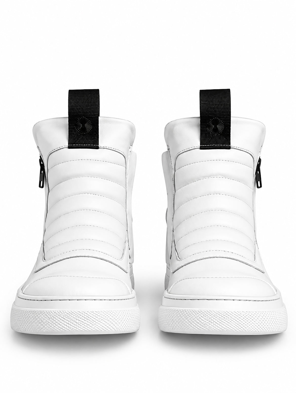 Sneaker uomo doppia zip pelle bianca fondo bianco – DAMPERZIP