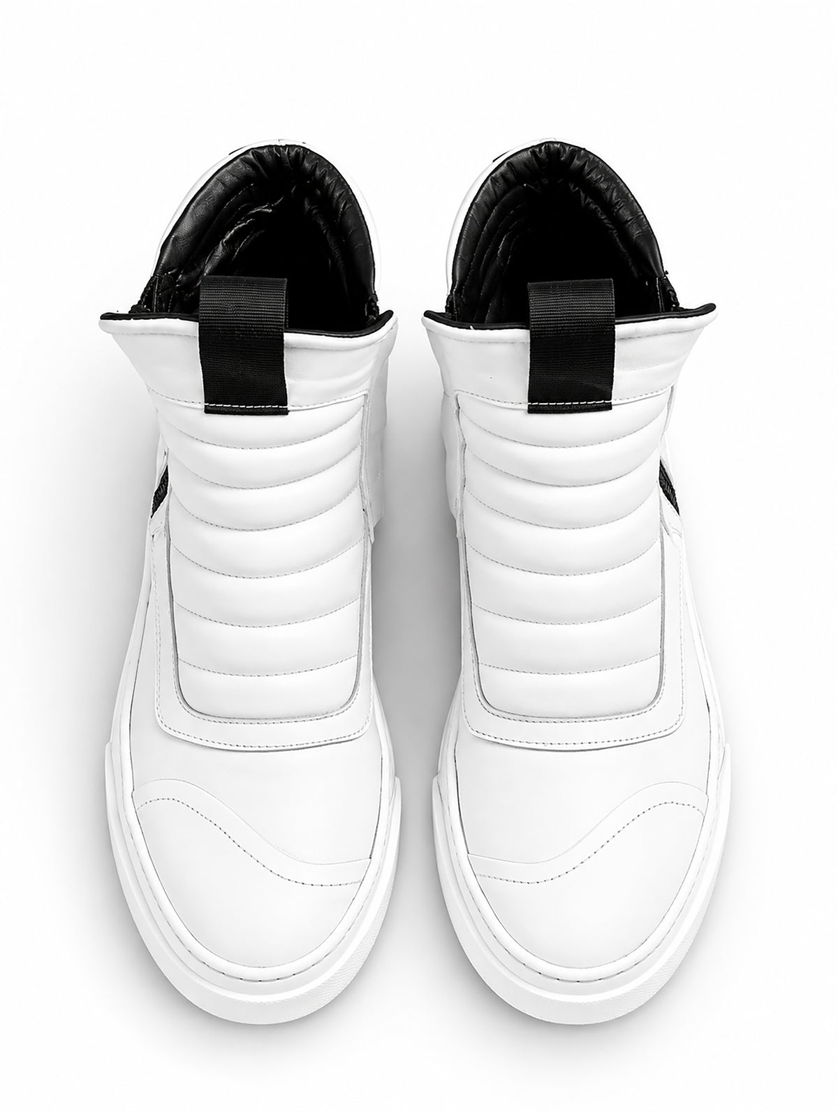 Sneaker uomo doppia zip pelle bianca fondo bianco – DAMPERZIP