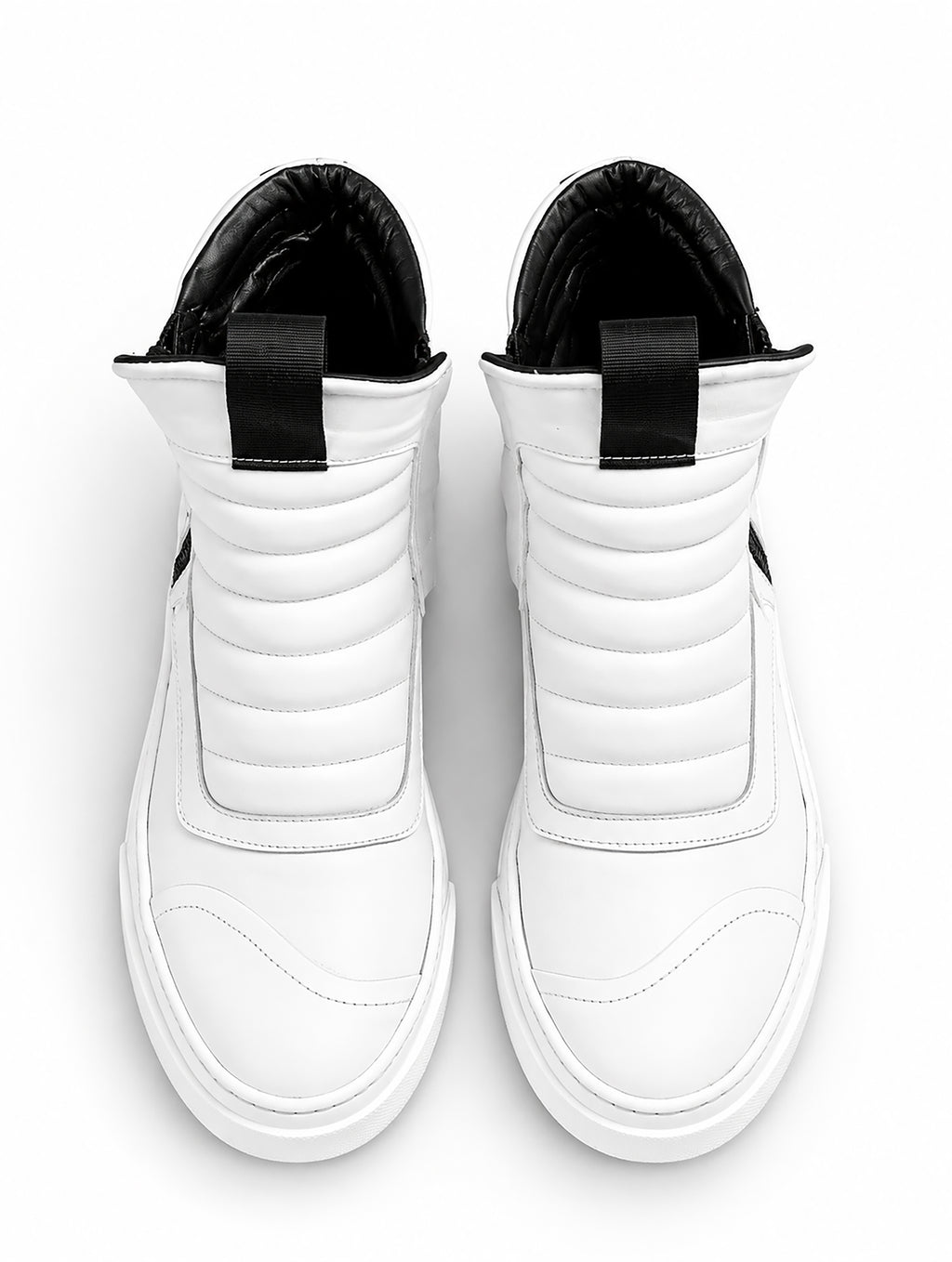 Stivaletto donna pelle bianca doppia zip imbottito - DAMPERZIP