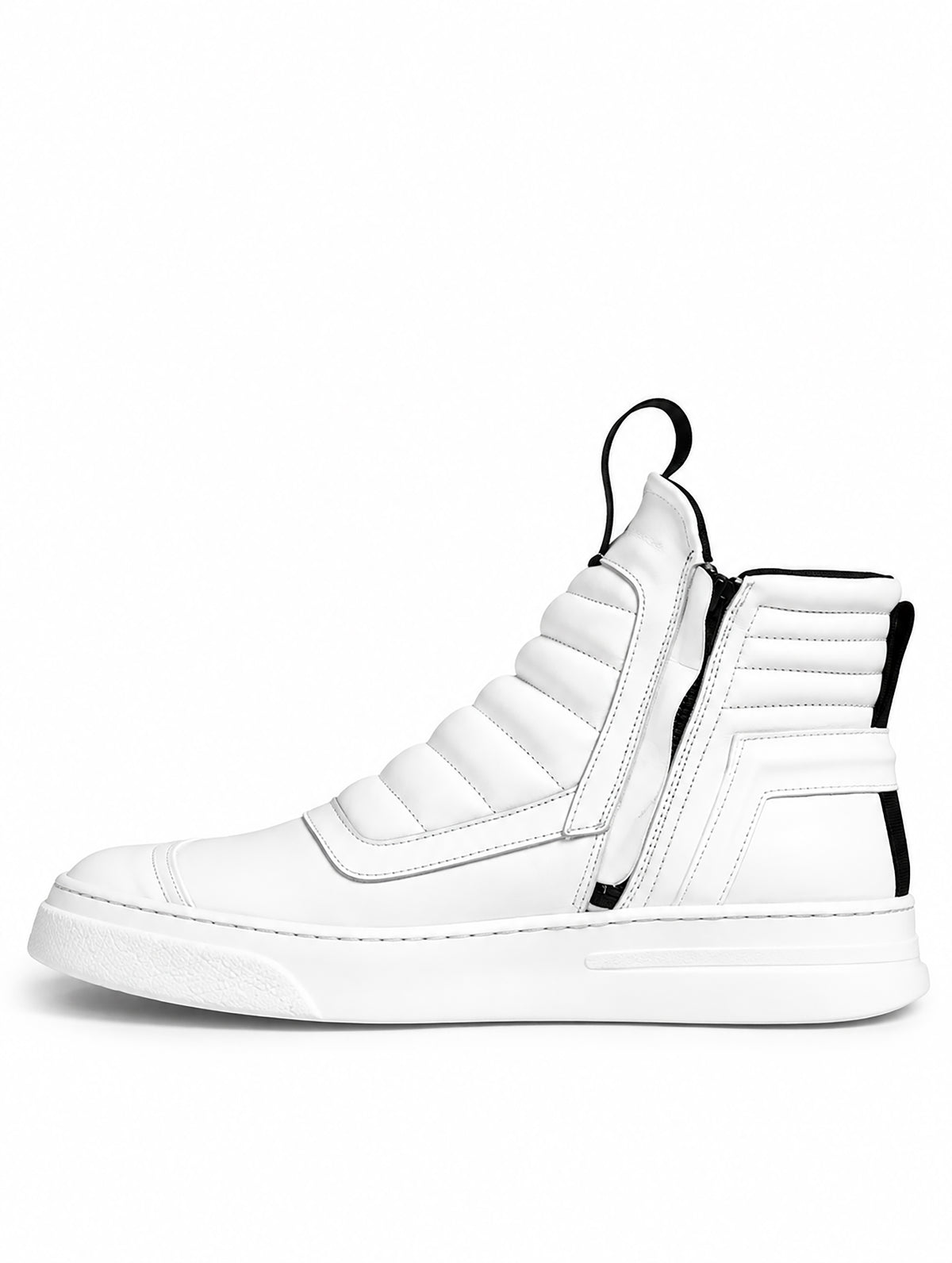 Sneaker uomo doppia zip pelle bianca fondo bianco – DAMPERZIP