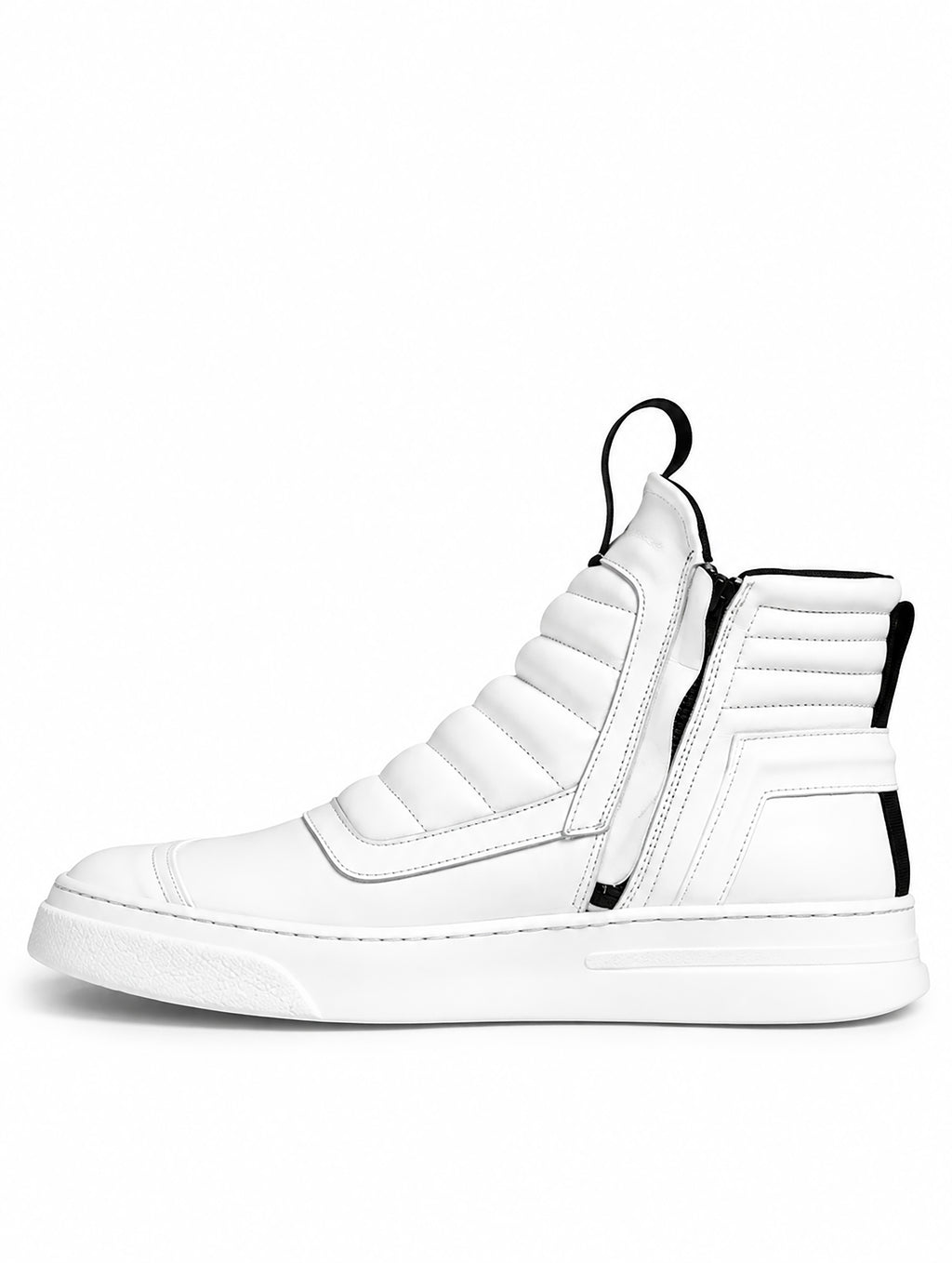Stivaletto donna pelle bianca doppia zip imbottito - DAMPERZIP