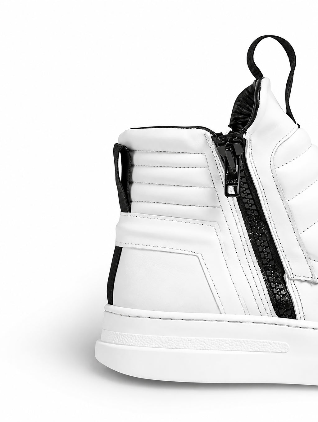 Stivaletto donna pelle bianca doppia zip imbottito - DAMPERZIP