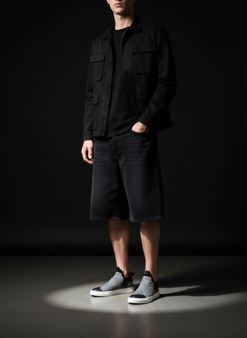 Herren Slip-on-Sneaker aus weißem Craclè-Leder - DAMPER