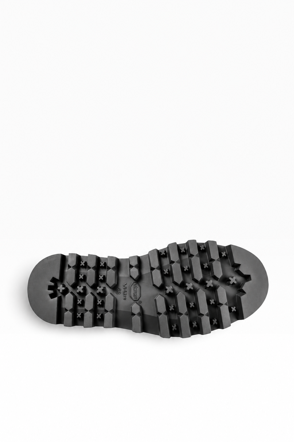 EVER – Schwarzer Lederstiefel mit doppeltem Reißverschluss und Profilsohle